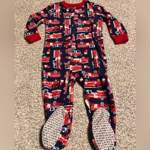 Carter's Fire Truck Print Footie Pajama - Blue and Red
